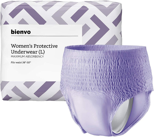 bienvo Incontinence & Postpartum Underwear for Women, Maximum Absorbency, Large, 18 Count, 1 Pack